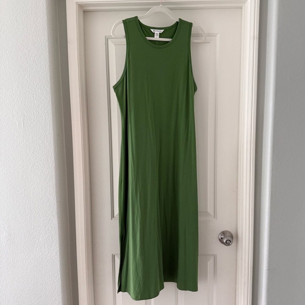 Athleta Olive Green Sleeveless Maxi Dress